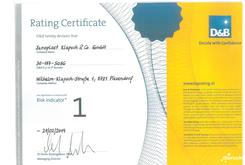 D&B Rating Certificate D&B Rating Certificate
